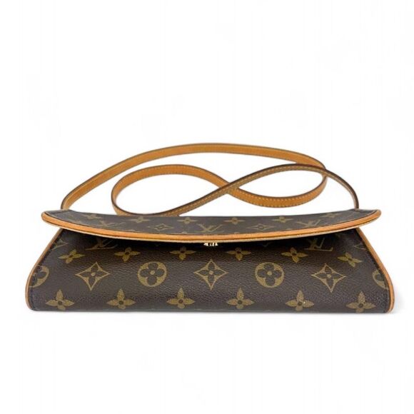 Authentic LOUIS VUITTON Pochette Twin Dark Brown Logo Monogram Shoulder … - Picture 7 of 12